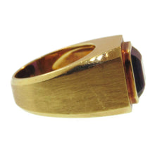 Load image into Gallery viewer, Custom-Made Men's Purple Asscher Cut Amethyst Statement Ring in 18k Yellow Gold