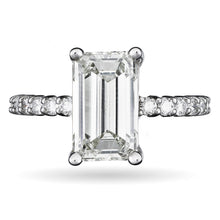 Load image into Gallery viewer, Custom-Made Emerald Cut Diamond Ring in Platinum