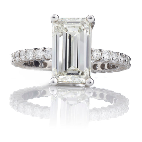 Emerald Cut Diamond Ring in Platinum