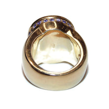 Load image into Gallery viewer, Estate 14k Yellow Gold Men's Synthetic Amethyst Bezel Set Ring with Genuine Accent Amethyst