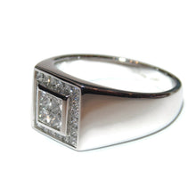 Load image into Gallery viewer, Princess Cut Diamond Cluster Men&#39;s Ring in 14k White Gold
