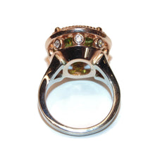 Load image into Gallery viewer, Custom-Made Peridot and Diamond Ring in 14k Rose and White Gold