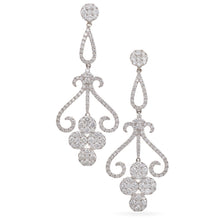 Load image into Gallery viewer, Pave Diamond Earrings Dangles in 18k White Gold