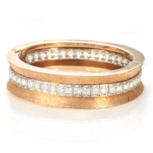 Load image into Gallery viewer, Platinum and 14k Yellow Gold Diamond Bangle with Florentine