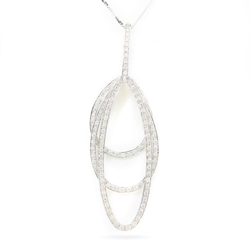 Custom-Made Layered Geometric Diamond Necklace