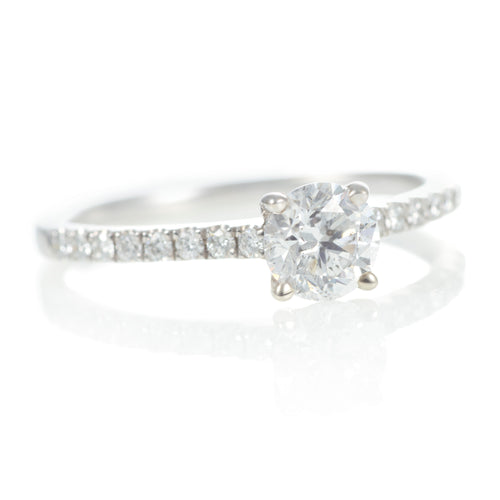 Classic Solitaire Diamond Ring in 14k White Gold
