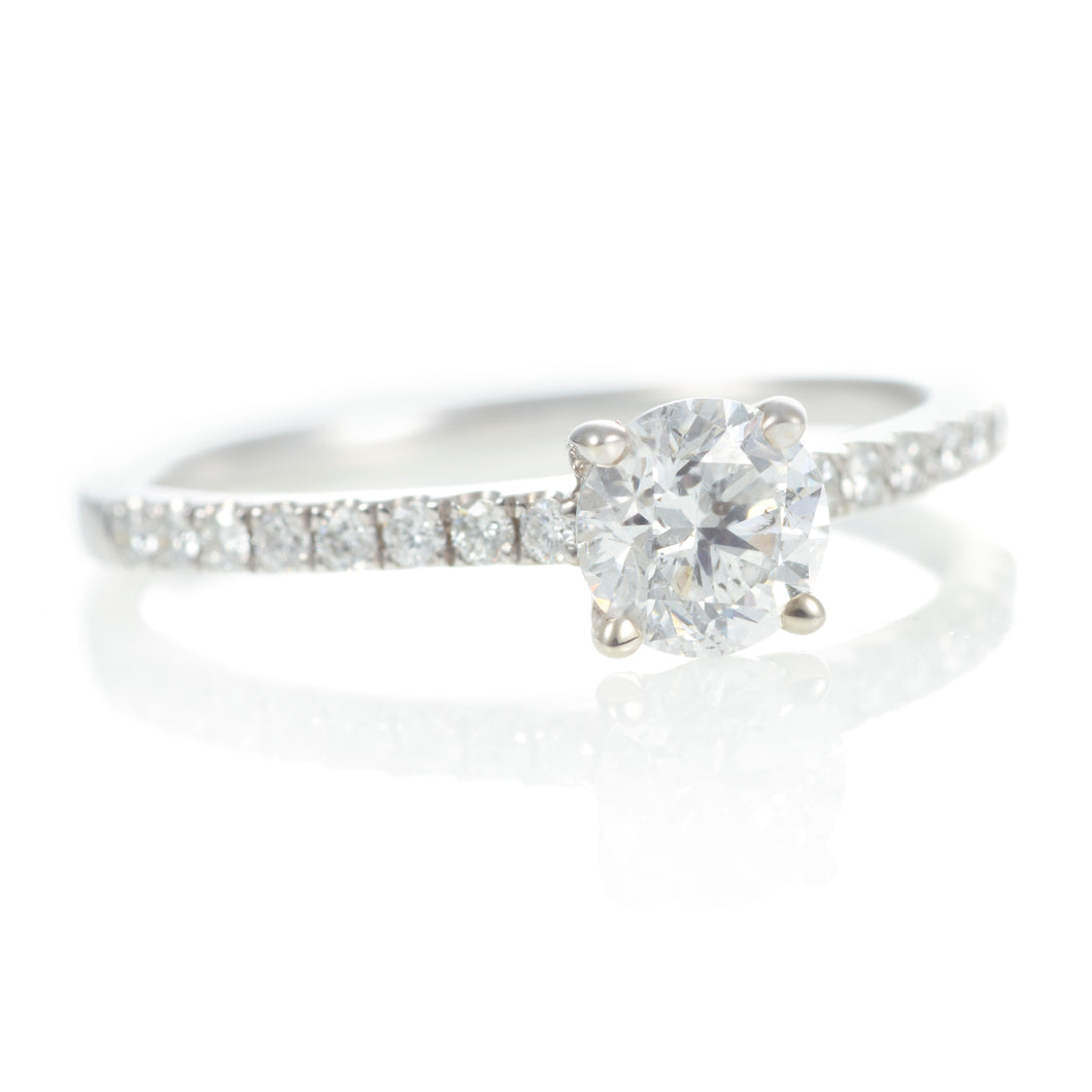 Classic Solitaire Diamond Ring in 14k White Gold