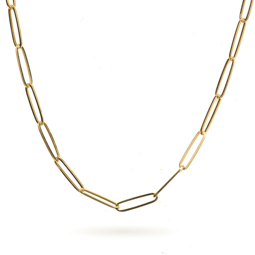 Paperclip Necklace in 14k Yellow Gold 18