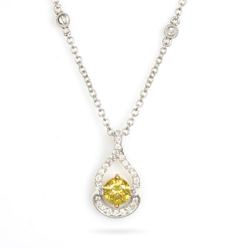 Gold Yellow Diamond Necklace