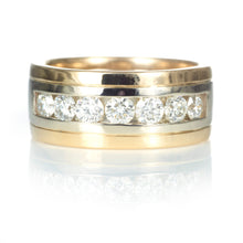 Load image into Gallery viewer, Men's Two-Tone Diamond Ring in 14k Gold