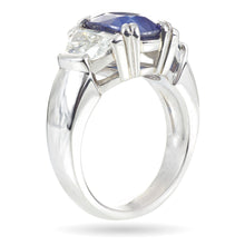 Load image into Gallery viewer, Custom-Made Sapphire Diamond Ring in Platinum