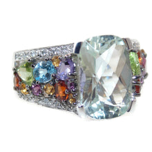 Load image into Gallery viewer, Semi-Precious Stones Garnet Topaz Peridot Tourmaline Ring
