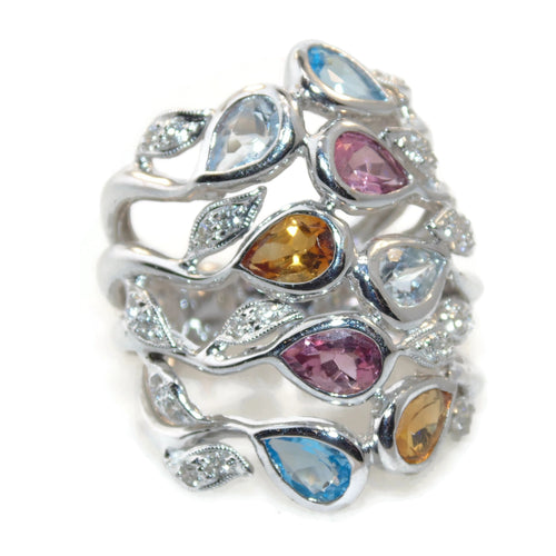 Gold Open Design with Amethyst Ring