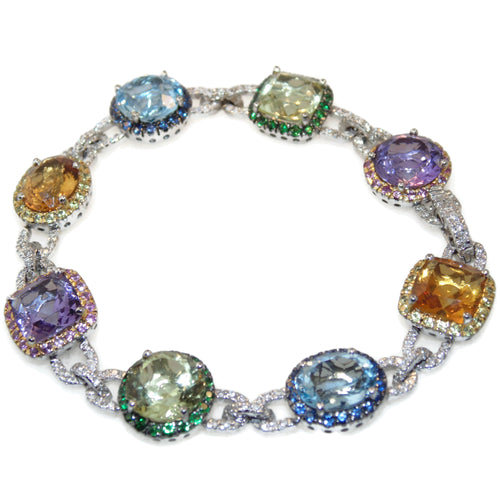Gorgeous Statement Diamonds Blue Bracelet 