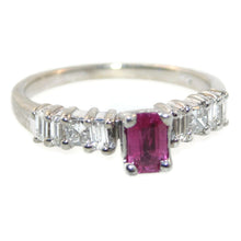 Load image into Gallery viewer, Vintage Estate Ruby &amp; Diamond Ring in 14k White Gold
