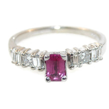 Load image into Gallery viewer, Vintage Estate Ruby &amp; Diamond Ring in 14k White Gold
