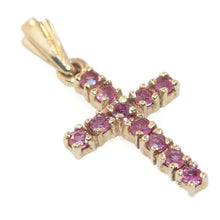 Load image into Gallery viewer, Vintage Estate Ruby Cross Charm Pendant in 14k Yellow Gold
