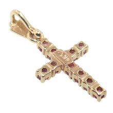 Load image into Gallery viewer, Vintage Estate Ruby Cross Charm Pendant in 14k Yellow Gold
