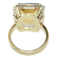 Load image into Gallery viewer, Estate Citrine and Diamond Halo Ring in 14k Yellow Gold
