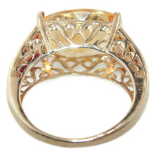 Load image into Gallery viewer, Estate Citrine and Ruby Ring in 10k Yellow Gold
