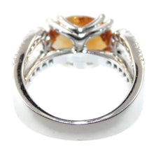 Load image into Gallery viewer, Citrine and Diamonds Statement Ring In 14k White Gold
