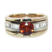 Load image into Gallery viewer, Vintage Estate Citrine and Diamonds Statement Ring In 14k Yellow Gold
