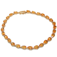 Load image into Gallery viewer, Estate 14k Yellow Gold Tear Shaped Citrine Tennis Bracelet

