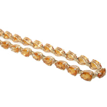 Load image into Gallery viewer, Estate 14k Yellow Gold Tear Shaped Citrine Tennis Bracelet
