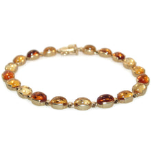 Load image into Gallery viewer, Estate 14k Yellow Gold 3 tone Citrine Cabochons Tennis Bracelet
