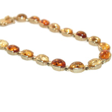 Load image into Gallery viewer, Estate 14k Yellow Gold 3 tone Citrine Cabochons Tennis Bracelet
