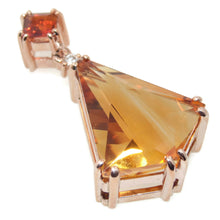 Load image into Gallery viewer, Huge Statement 14k Yellow Gold Kite Cut Citrine Pendant With Diamond
