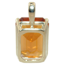 Load image into Gallery viewer, Estate 14k Yellow Gold Emerald Cut 12 Carats Citrine Pendant

