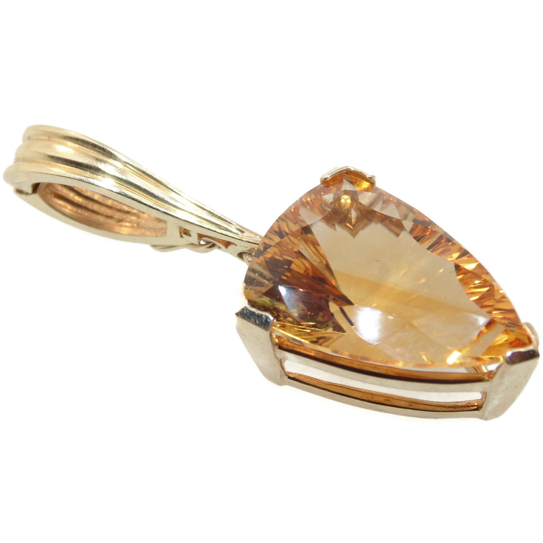 Estate 14k Yellow Gold Fancy Cut Citrine Pendant