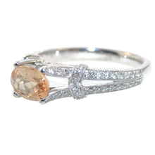 Load image into Gallery viewer, Imperial Topaz and Diamonds Ring in 14k White Gold
