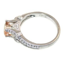 Load image into Gallery viewer, Imperial Topaz and Diamonds Ring in 14k White Gold
