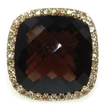 Load image into Gallery viewer, 30.0 carats Smokey Topaz Diamonds Statement Ring in 14k Yellow Gold
