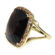 Load image into Gallery viewer, 30.0 carats Smokey Topaz Diamonds Statement Ring in 14k Yellow Gold
