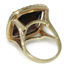 Load image into Gallery viewer, 30.0 carats Smokey Topaz Diamonds Statement Ring in 14k Yellow Gold
