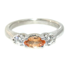 Load image into Gallery viewer, Marquise Imperial Topaz and Diamonds Ring in 14k White Gold
