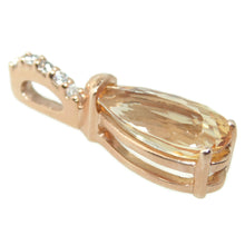 Load image into Gallery viewer, Imperial Topaz and Diamond Pendant in 14k Rose Gold
