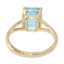 Load image into Gallery viewer, Buy Emerald Cut Estate Blue Topaz Ring in 14k Yellow Gold
