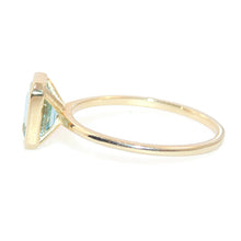 Load image into Gallery viewer, Emerald Cut Blue Topaz Ring in 14k Yellow Gold
