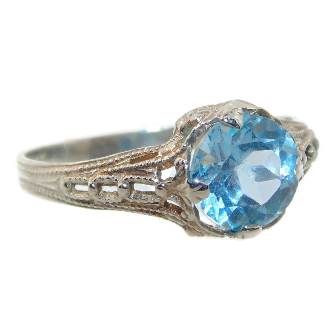 Topaz Ring in 10k White Gold