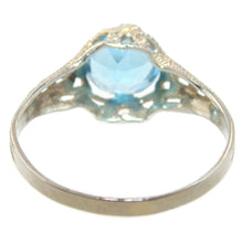 Load image into Gallery viewer, Round Cut Blue Topaz Ring in 10k White Gold
