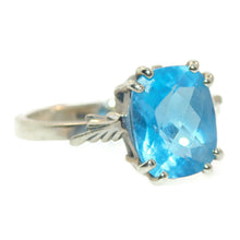 Load image into Gallery viewer, Cushion Cut Blue Topaz Ring in 14k White Gold
