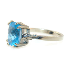 Load image into Gallery viewer, Cushion Cut Blue Topaz Ring in 14k White Gold

