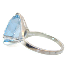 Load image into Gallery viewer, Oval Cut Blue Topaz Ring in 14k White Gold
