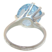 Load image into Gallery viewer, Oval Cut Blue Topaz Ring in 14k White Gold
