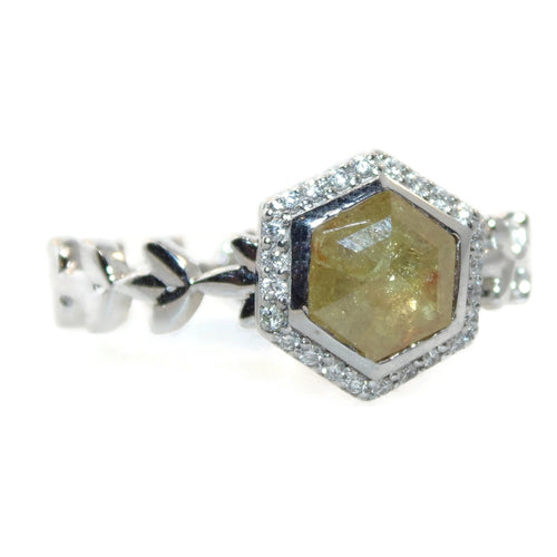 Hexagon Yellow Diamond Ring