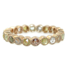 Load image into Gallery viewer, Champagne Yellow Brown Diamond Eternity Ring in 14k Yellow Gold
